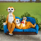 Dekofiguren Outdoor Erdmännchen Familie auf Sofa