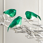 Deko Vogel grün mit Clipbefestigung