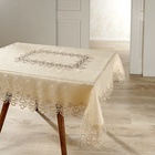 Tischdecke mit Spitzenborte creme 130x160cm Schäfer