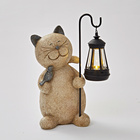Dekofigur Katze mit Solar-Laterne Gainsborough