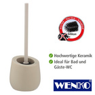 WENKO WC-Garnitur Badi Beige Keramik, mit Silikon-Bürstenkopf