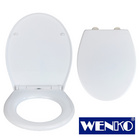 WENKO Premium WC-Sitz Korfu, bis 300 kg belastbar, Thermoplast weiß, mit Absenkautomatik