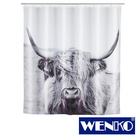 WENKO Duschvorhang Yak, Textil (Polyester), 180 x 200 cm, waschbar