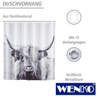 WENKO Duschvorhang Yak, Textil (Polyester), 180 x 200 cm, waschbar