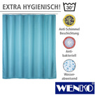 WENKO Anti-Schimmel Duschvorhang Uni Light Blue, Textil (Polyester), 180 x 200 cm, waschbar