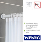 WENKO Teleskop-Duschstange "Luz" 70 - 115 cm weiß aus Aluminium