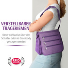 Schultertasche mit RFID-Schutz schwarz