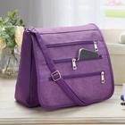 Schultertasche mit RFID-Schutz pflaume