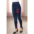 Slim-Jeggings mit Fleece-Futter "Blume" blau Vivadia