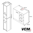 VCM Badmöbelset Badezimmer Set "Zalo III" Weiß 4-tlg.