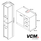 VCM Badmöbelset Badezimmer Set "Zalo III" Schwarz 4-tlg.