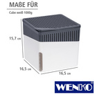 WENKO Raumentfeuchter Cube Weiß 1000 g, Luftentfeuchter