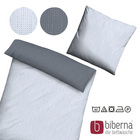 biberna Mako-Satin Bettwäsche PUNKTE - MIX & MATCH   blau, 155x200 cm + 80x80 cm