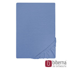 biberna Castell Jersey-Stretch-Spannbetttuch blau, 1x 180-200 x 200 cm