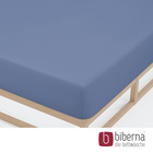 biberna Castell Jersey-Stretch-Spannbetttuch blau, 1x 180-200 x 200 cm