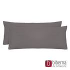 biberna Feinjersey-Kopfkissenbezug Doppelpack silber/grau, 2x 40x60 cm