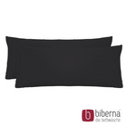 biberna Feinjersey-Kopfkissenbezug Doppelpack schwarz, 2x 40x60 cm