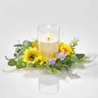 LED-Kerze mit Sonnenblumen-Kranz Eldo