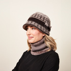 Strick-Hut mit Schleife taupe