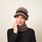Rundschal Rippenstrick taupe