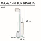 WENKO Stand WC-Garnitur Mod. Rivalta Weiß, integrierter Toilettenpapierhalter und WC-Bürstenhalter