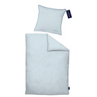 Daniel Hechter Satin Bettwäsche taubenblau, 1x 155x220 cm + 1x 80x80 cm