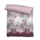 Castell Thermo-Fleece Bettwäsche Blume groß bordeauxrot, 1x 135x200 cm + 1x 80x80 cm