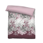 Castell Thermo-Fleece Bettwäsche Blume groß bordeauxrot, 1x 155x220 cm + 1x 80x80 cm