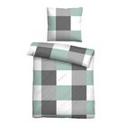 Castell Thermo-Fleece Bettwäsche karo mint, 1x 155x220 cm + 1x 80x80 cm