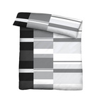 Castell Polycotton Renforce Bettwäsche Streifen schwarz, 1x 135x200 cm + 1x 80x80 cm