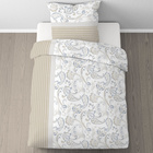 Castell Feinbiber Bettwäsche Paisley grau, 1x 155x220 cm + 1x 80x80 cm