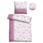 Castell Feinbiber Bettwäsche Paisley brombeer, 1x 155x220 cm + 1x 80x80 cm