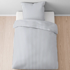 Castell Jersey Bettwäsche Längsstreifen grau, 1x 155x220 cm + 1x 80x80 cm