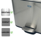 Badezimmer-Mülleimer Edelstahl 2x3 L Clarsen