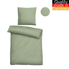 biberna Tencel-Flanell Bettwäsche uni oliv, 155x220 cm + 80x80 cm