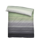biberna Satin Bettwäsche Streifen pistaziengrün, 155x220 cm + 80x80 cm