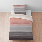 biberna Satin Bettwäsche Streifen gold, 155x220 cm + 80x80 cm