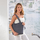 Flyknit-Shopper "Valentina" blau-weiß