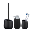 WENKO Bad-Accessoire-Set "Badi" Schwarz 3-tlg.