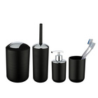 WENKO Bad-Accessoire-Set "Brasil" Schwarz 4-tlg.