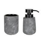 Bad-Accessoire Set „Sacile“, 2-tlg., grau/schwarz WENKO