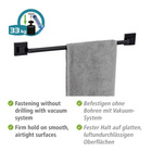 Vacuum-Loc® Badetuchstange „Quadro“, schwarz, Edelstahl WENKO