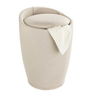 Badhocker & Wäschesammler Candy Leinenoptik beige WENKO
