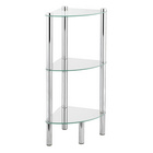 Eckregal Yago 3 Ablagen aus Edelstahl & Glas WENKO