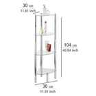 Eckregal Yago 4 Ablagen aus Edelstahl & Glas WENKO