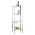 Standregal Yago viereckig 4 Ablagen aus Edelstahl & Glas WENKO