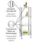 Standregal Yago viereckig 4 Ablagen aus Edelstahl & Glas WENKO