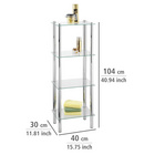 Standregal Yago viereckig 4 Ablagen aus Edelstahl & Glas WENKO