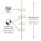 Teleskop-Eckregal Dolcedo Gold matt rostfrei WENKO