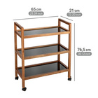 Rollregal Fondi 3 Etagen breit aus Akazienholz WENKO